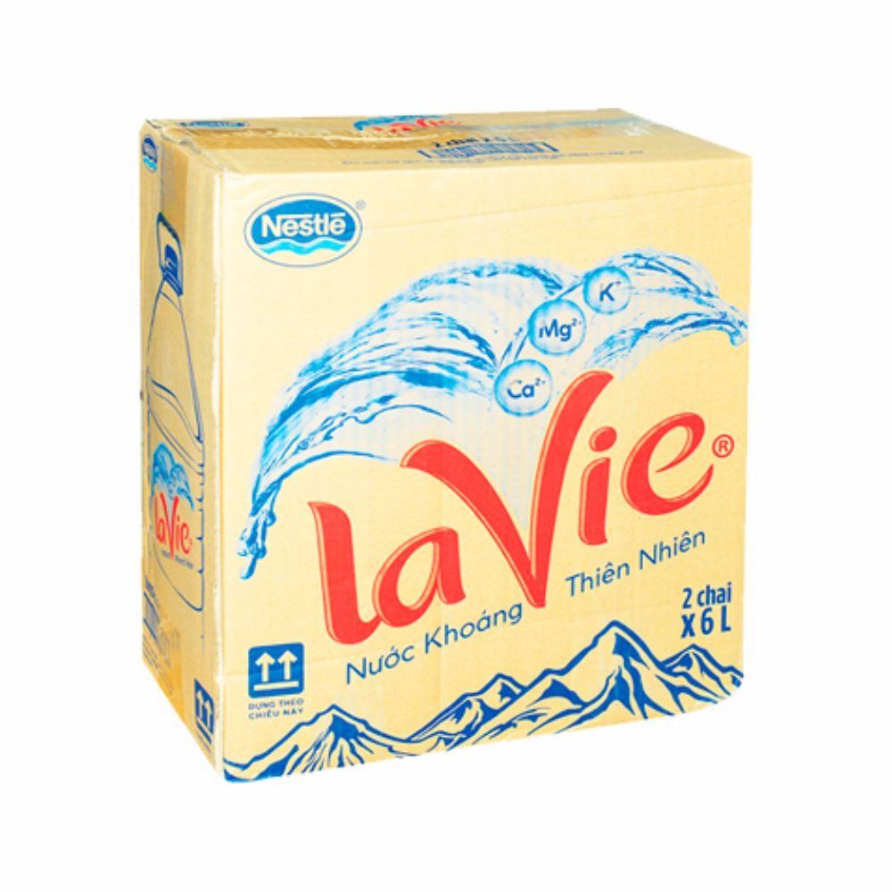 Thùng Nước khoáng La Vie 6L x 2 chai